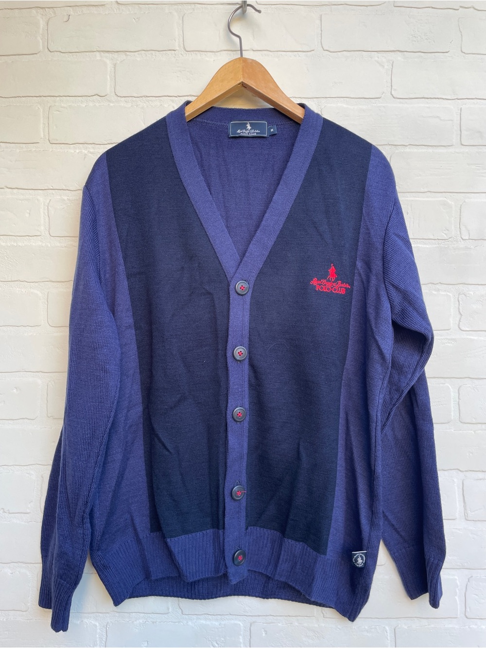 Beverly Hills U.S. Polo. Club Men's Navy V‑Neck Button Cardigan